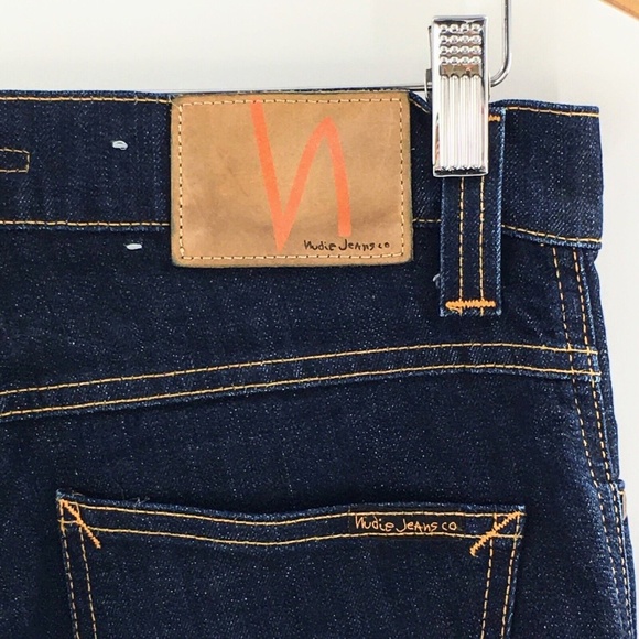 Nudie Jeans Mens Blue Slim Jim Dry Organic Ecru Embo Denim Made in Italy 30 x 33 - Picture 10 of 15